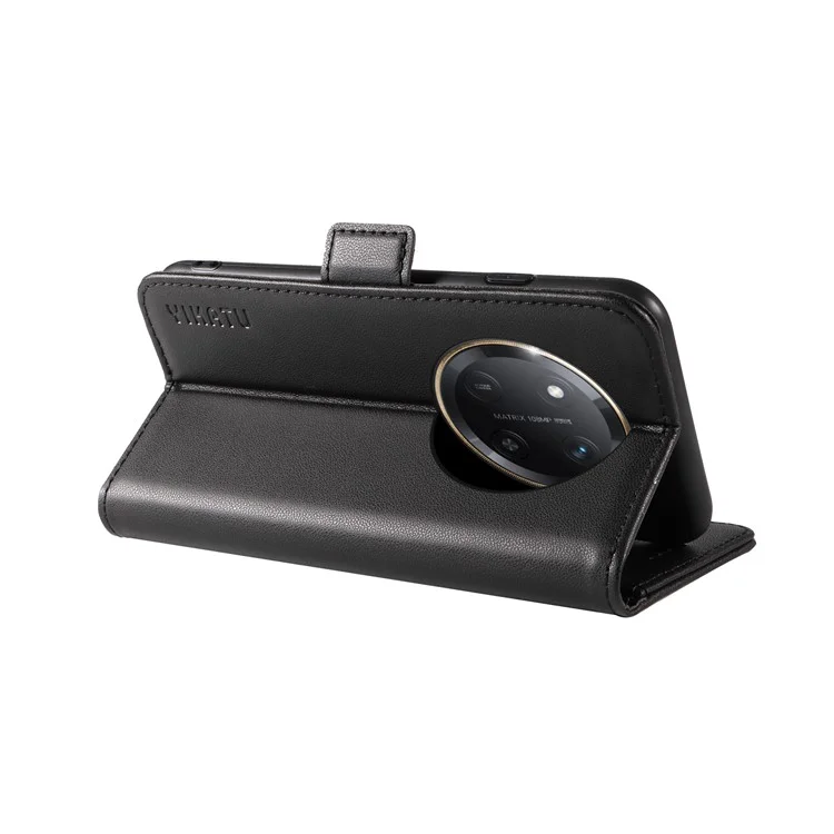 Funda de cuero para teléfono con soporte y billetera YIKATU YK-003 para Honor X60 Pro 5G / X9c 5G - Negro
