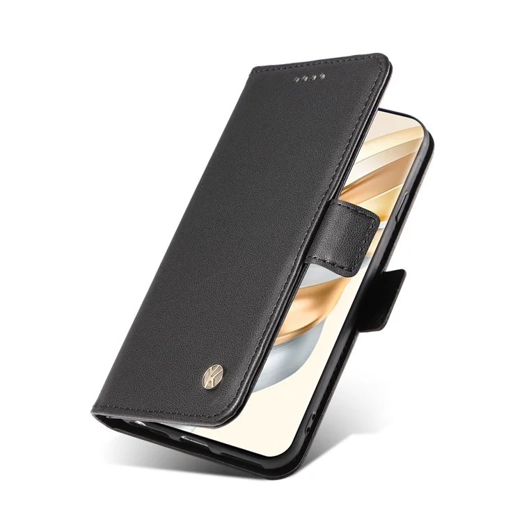 Funda de cuero para teléfono con soporte y billetera YIKATU YK-003 para Honor X60 Pro 5G / X9c 5G - Negro