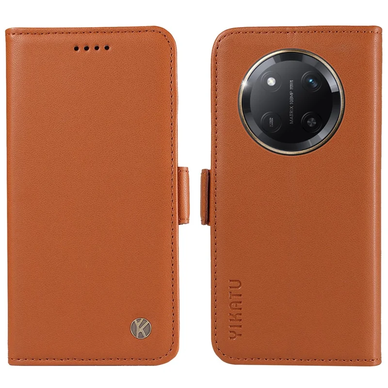 YIKATU YK-003 For Honor X60 Pro 5G / Magic7 Lite 5G / X9c 5G Case Wallet Stand Leather Phone Cover - Brown