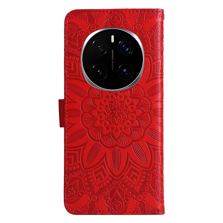 Для Honor Magic7 Pro 5G Чехол Солнечник Кожаный Бумажник Чехол для Телефона - Красный