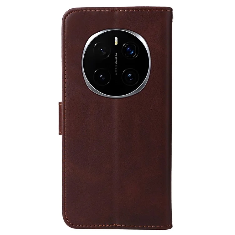 For Honor Magic7 Pro 5G Case Wallet PU Leather Folio Flip Phone Cover - Brown