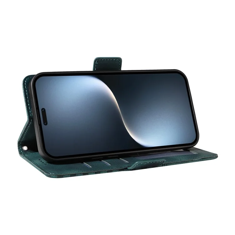 Custodia per telefono For Honor Magic7 Pro 5G in pelle PU con motivo a rombi e stelle - Verde