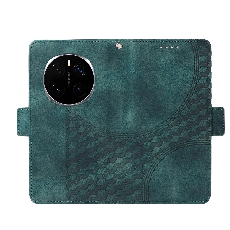 Custodia per telefono For Honor Magic7 Pro 5G in pelle PU con motivo a rombi e stelle - Verde
