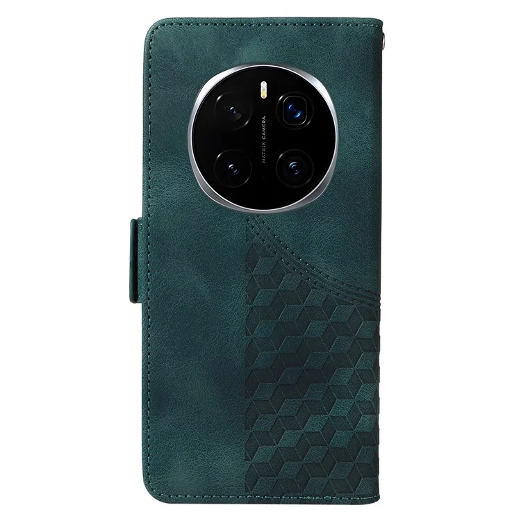 Custodia per telefono For Honor Magic7 Pro 5G in pelle PU con motivo a rombi e stelle - Verde