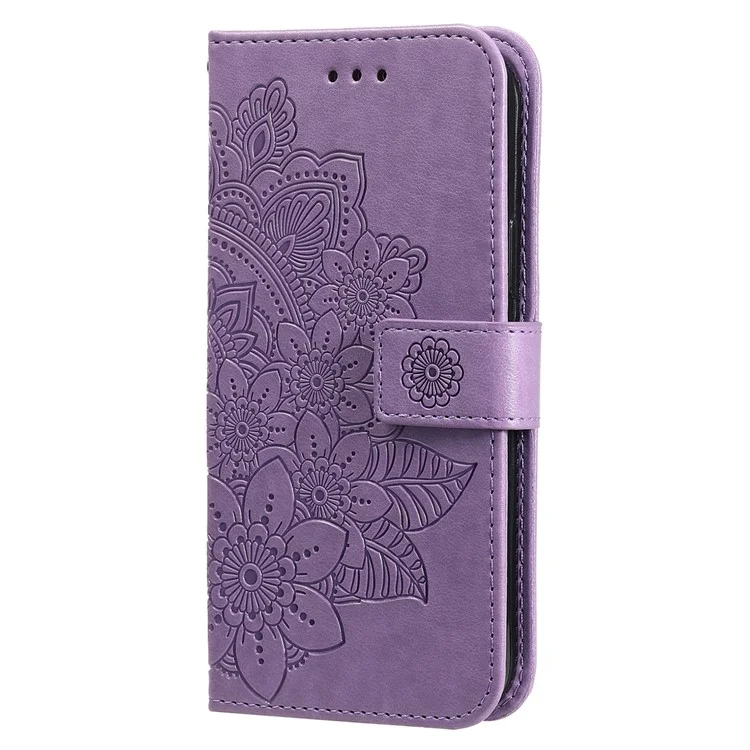 Estuche Pro 5G For Honor Magic7 de piel sintética con cartera, tapa floral y soporte - Morado