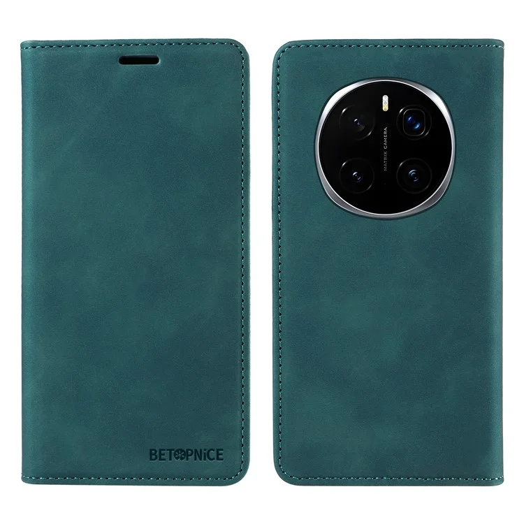 BETOPNICE 003 Étui portefeuille en cuir avec support pour Honor Magic7 Pro 5G - Vert
