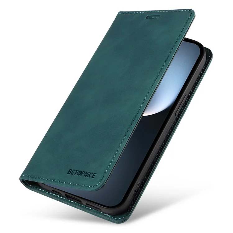 BETOPNICE 003 Étui portefeuille en cuir avec support pour Honor Magic7 Pro 5G - Vert