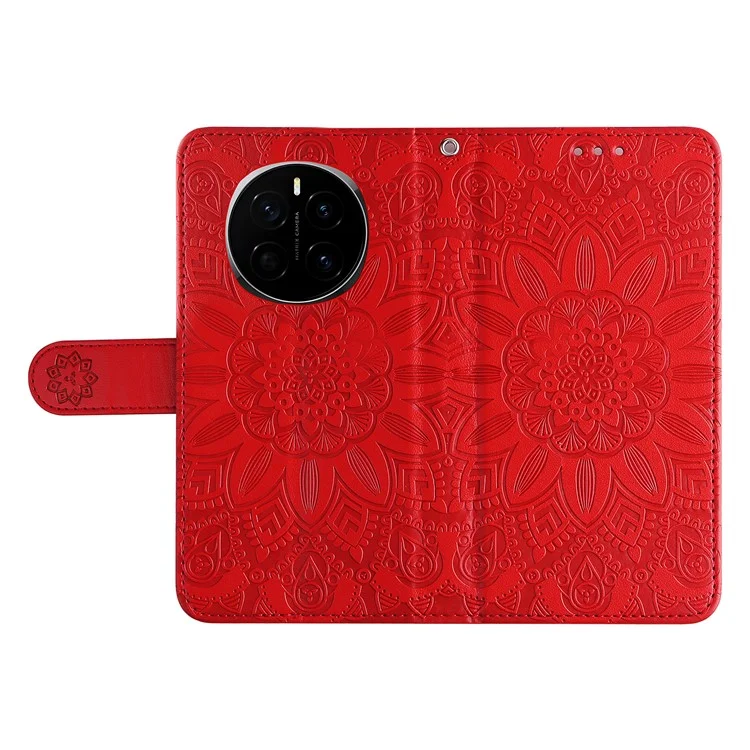 Funda de cuero con estampado de girasol para teléfono Magic7 5G de For Honor - Rojo
