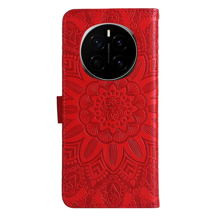 Funda de cuero con estampado de girasol para teléfono Magic7 5G de For Honor - Rojo