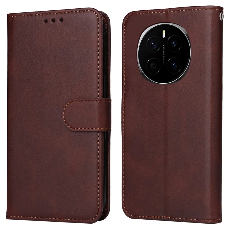Capa carteira 5G Magic7 For Honor em couro PU com proteção tipo folio - Marrom