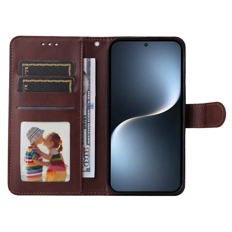 Capa carteira 5G Magic7 For Honor em couro PU com proteção tipo folio - Marrom