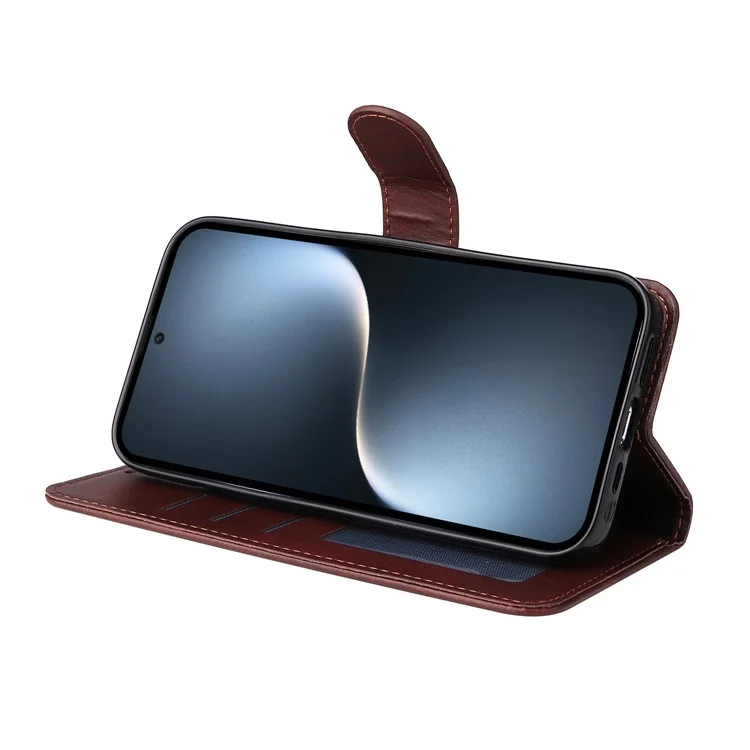 Capa carteira 5G Magic7 For Honor em couro PU com proteção tipo folio - Marrom