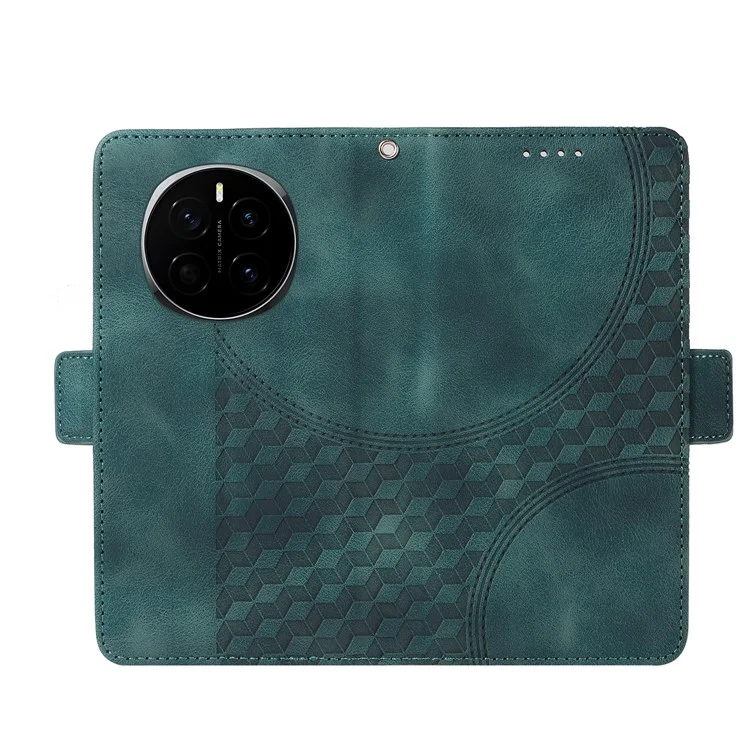 Custodia per telefono in pelle PU con stampa a rombi e stelle per Honor Magic7 5G - Verde