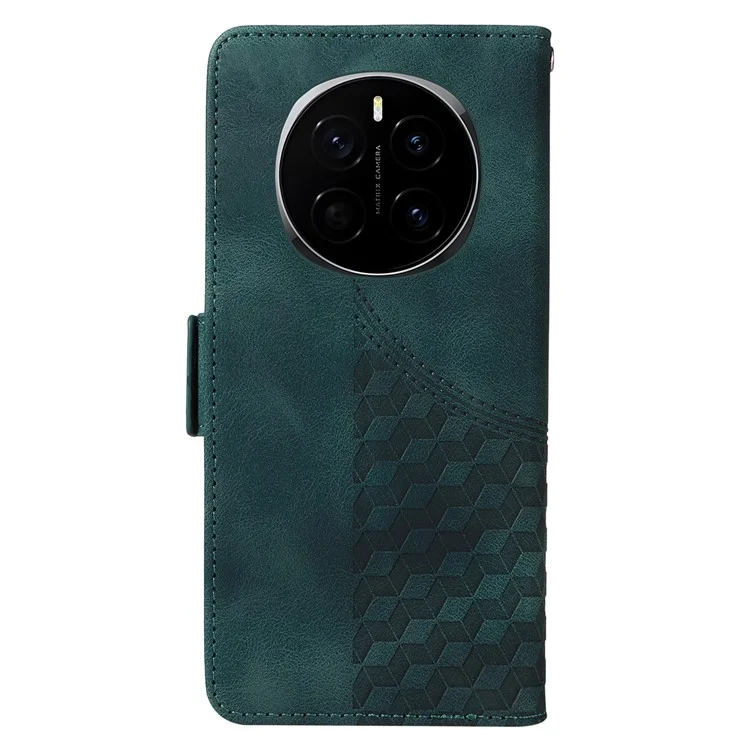 Custodia per telefono in pelle PU con stampa a rombi e stelle per Honor Magic7 5G - Verde