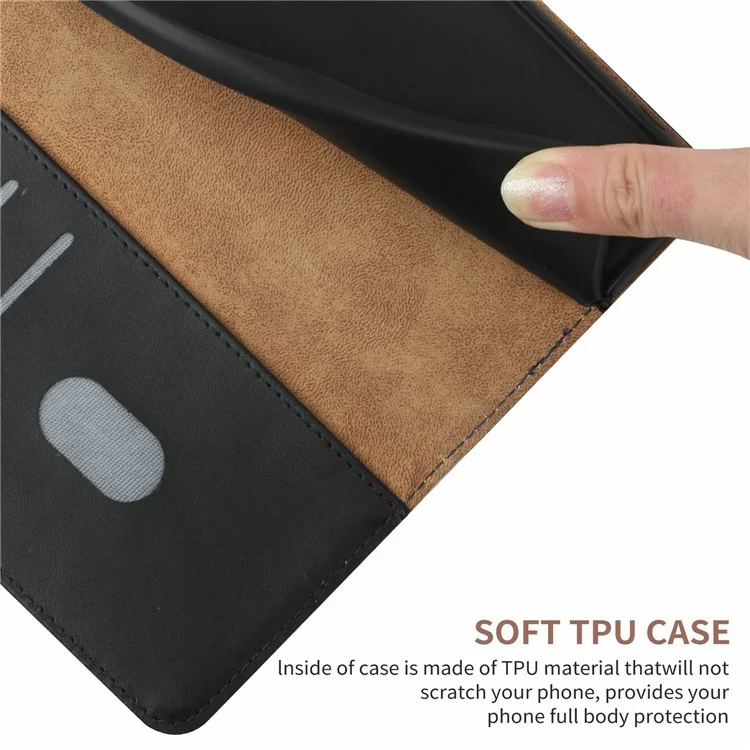 Custodia per Motorola Moto G Play (2025) 4G / G Power (2025) in vera pelle bovina con texture Nappa - Nero