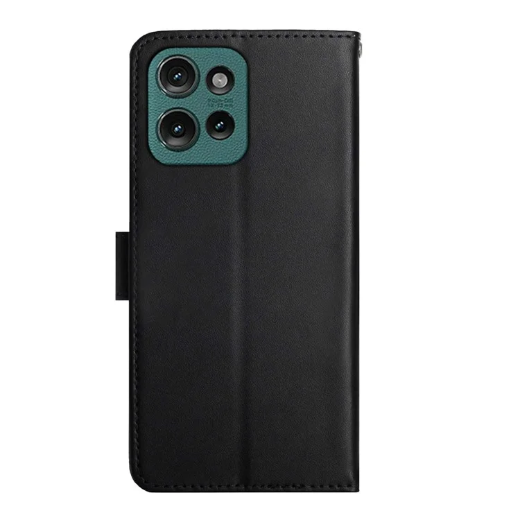 Custodia per Motorola Moto G Play (2025) 4G / G Power (2025) in vera pelle bovina con texture Nappa - Nero