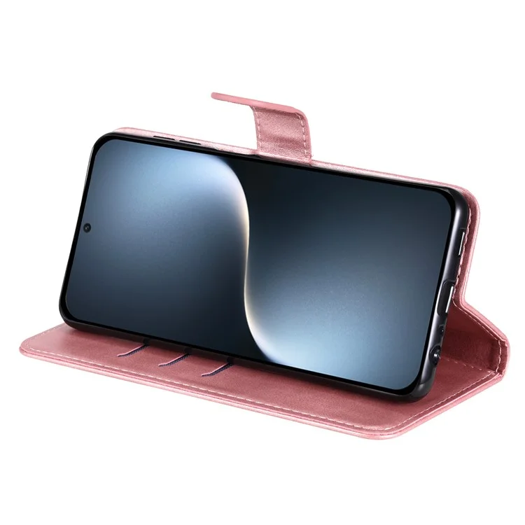 Para Honor Magic7 5G Funda con Cremallera Billetera Textura de Becerro Cuero PU Funda de Teléfono - Rosa