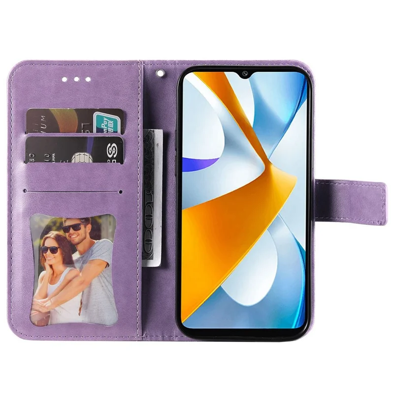 Для Xiaomi Poco C40 4G Цветочный Импринтинг - Пурпурный