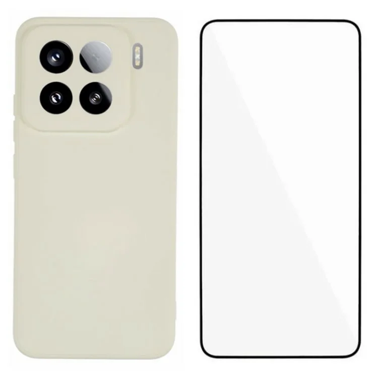 Custodia per Xiaomi 15 Pro serie RB2 WANLONFENG, cover in TPU morbido con protezione per lo schermo - Bianco