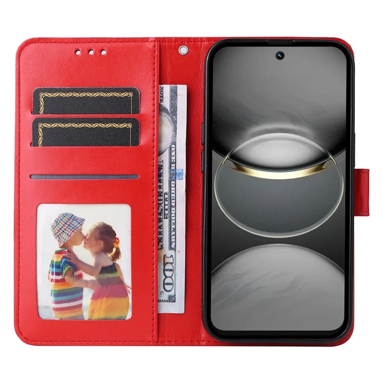 Custodia in pelle con stampa a girasole per TECNO Spark 30 Pro 4G - Rosso