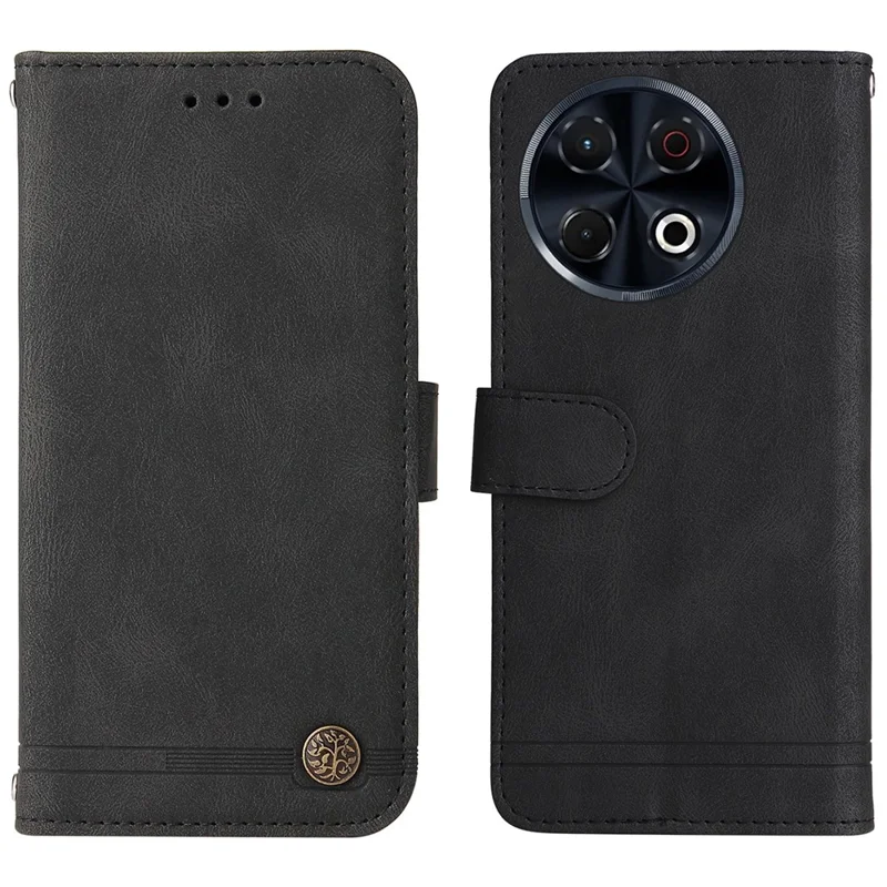 Funda de cuero con toque suave y diseño de árbol para TECNO Spark 30 Pro 4G, compatible con 4G - Negro