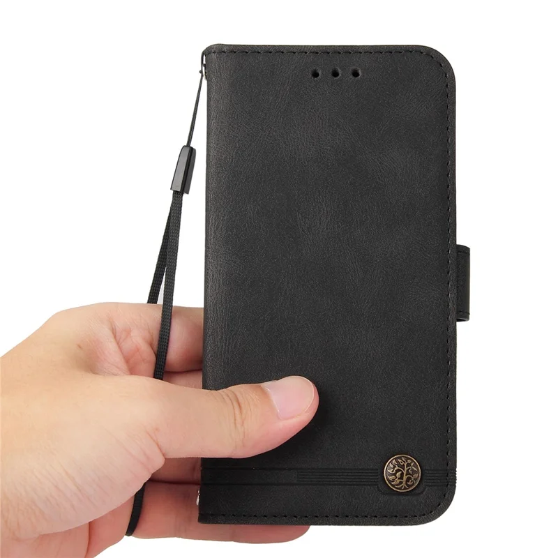 Funda de cuero con toque suave y diseño de árbol para TECNO Spark 30 Pro 4G, compatible con 4G - Negro