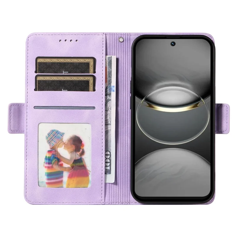 For TECNO Spark 30 Pro 4G Case PU Leather Phone Cover Rhombus Starry Imprinted - Purple