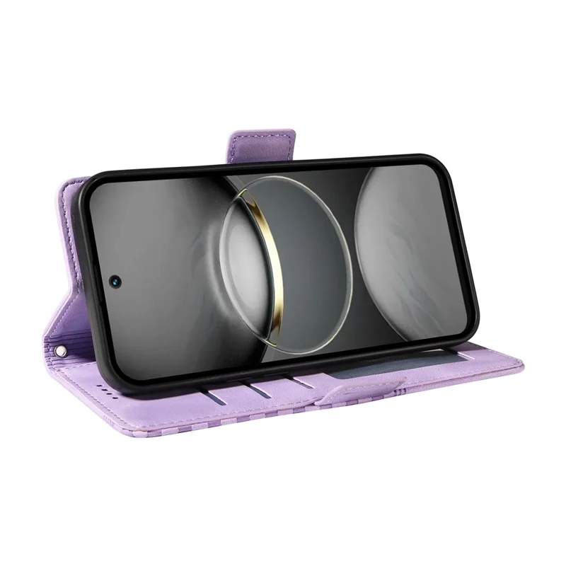 For TECNO Spark 30 Pro 4G Case PU Leather Phone Cover Rhombus Starry Imprinted - Purple