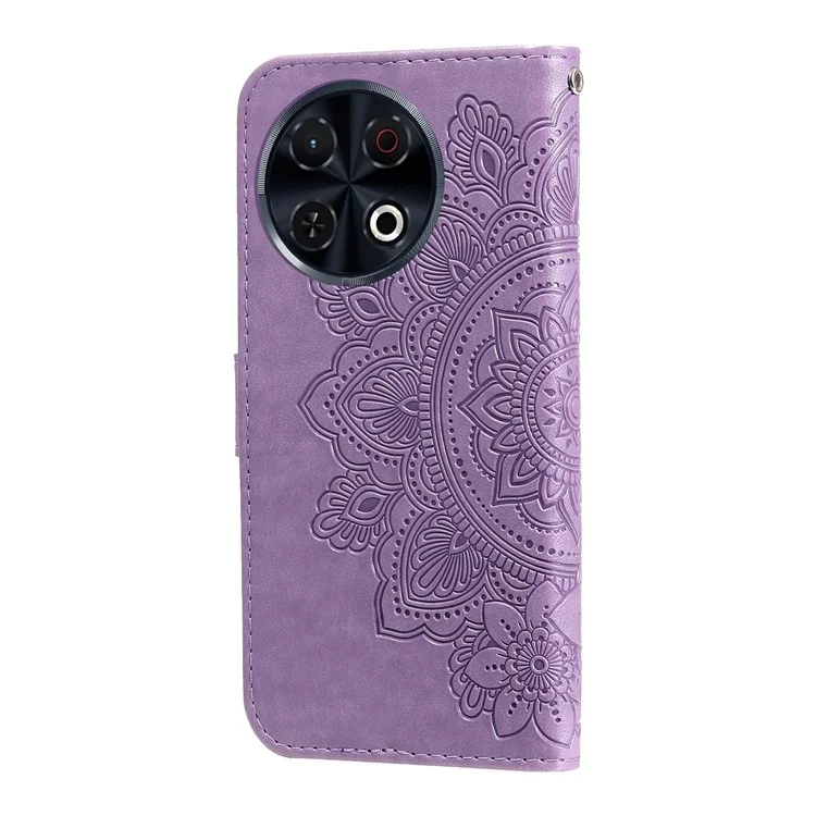 Étui pour TECNO Spark 30 Pro 4G en cuir PU, étui de téléphone floral avec support de visualisation - Violet