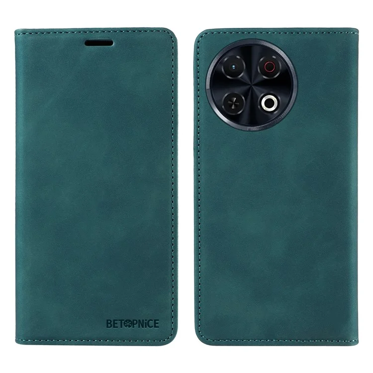 BETOPNICE 003 Чехол-книжка для TECNO Spark 30 Pro 4G, кожаный чехол для телефона со стендом - Зеленый