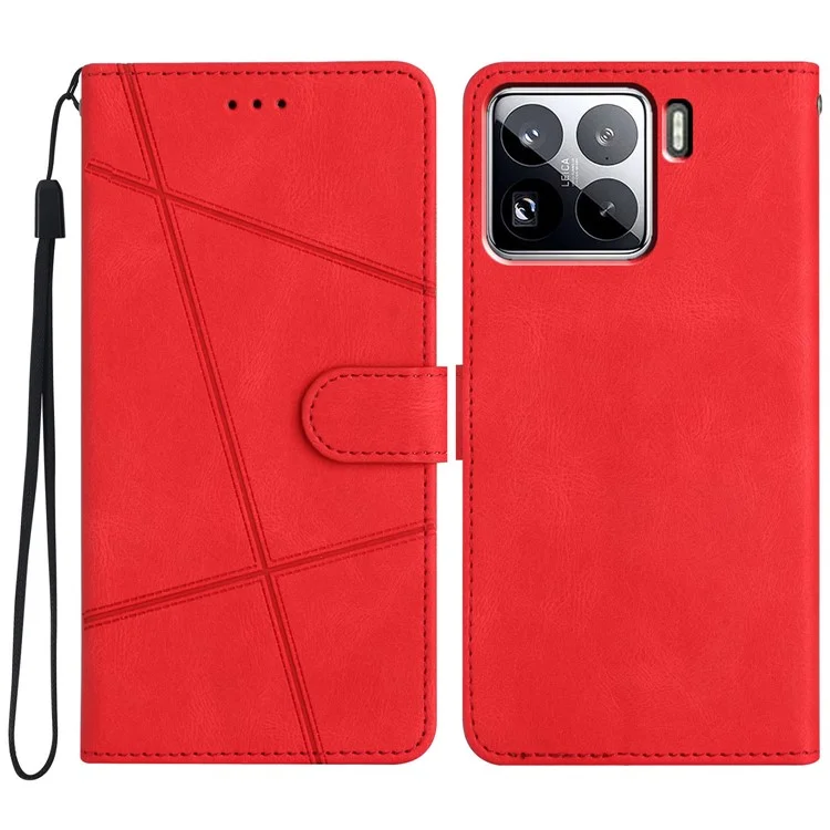 Funda para Xiaomi 15 Pro, textura de caballo loco, billetera de piel de PU con soporte - Rojo