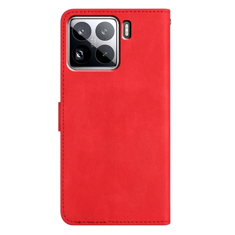Funda para Xiaomi 15 Pro, textura de caballo loco, billetera de piel de PU con soporte - Rojo