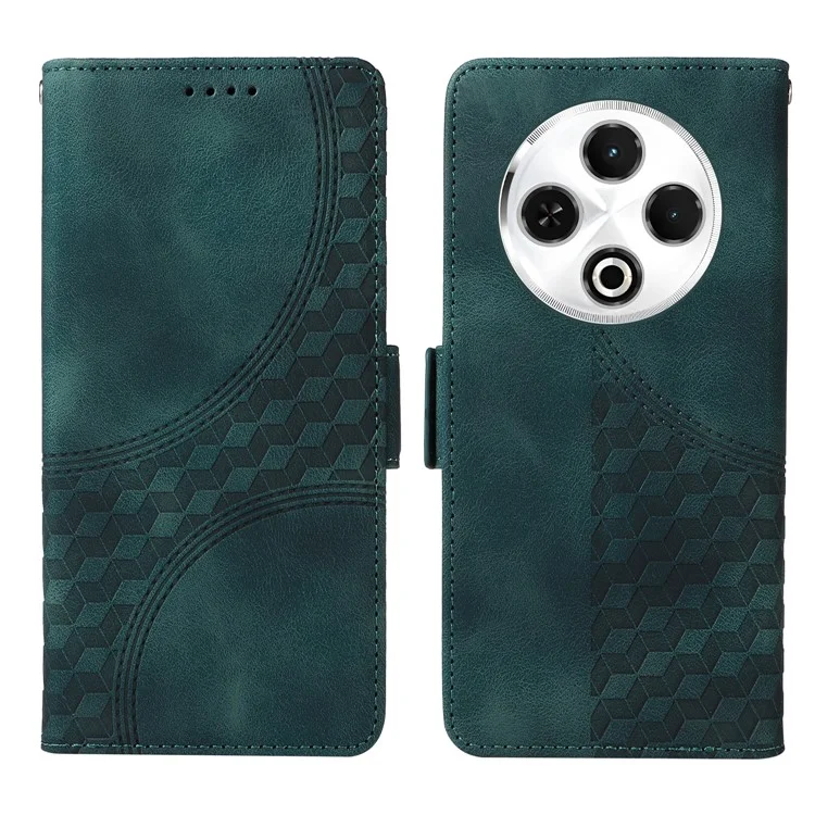 Custodia in pelle PU per TECNO Spark 30 4G, cover per telefono con motivo a rombi e stelle - Verde