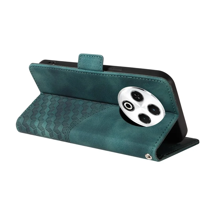 Custodia in pelle PU per TECNO Spark 30 4G, cover per telefono con motivo a rombi e stelle - Verde