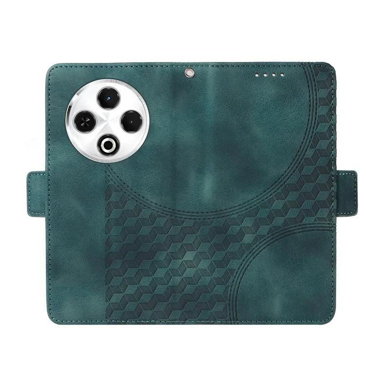 Custodia in pelle PU per TECNO Spark 30 4G, cover per telefono con motivo a rombi e stelle - Verde