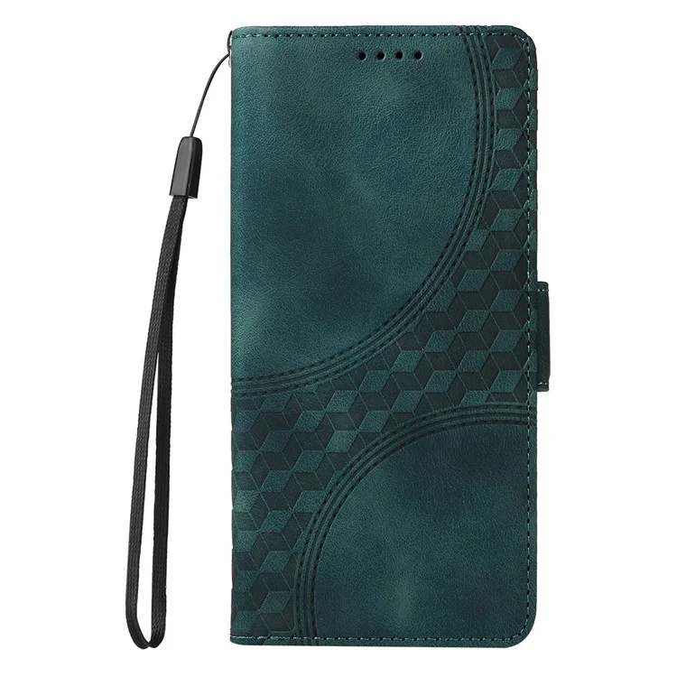 Custodia in pelle PU per TECNO Spark 30 4G, cover per telefono con motivo a rombi e stelle - Verde