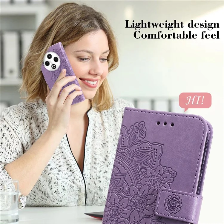 Für TECNO Spark 30 4G Hülle PU-Leder-Geldbörse Blumen-Handyhülle Ständer-Ansicht - Lila