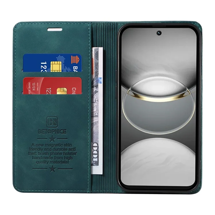 BETOPNICE 003 Кожаный чехол-книжка для TECNO Spark 30 4G с подставкой - Зеленый