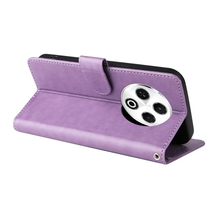 Étui en cuir pour TECNO Spark 30 4G, motif papillon et floral, support portefeuille - Violet