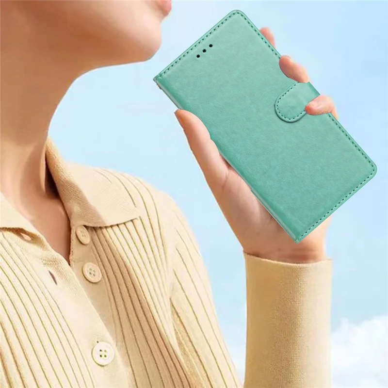 For Xiaomi 15 Leather Case Wallet Stand Phone Cover with Handy Strap - Green