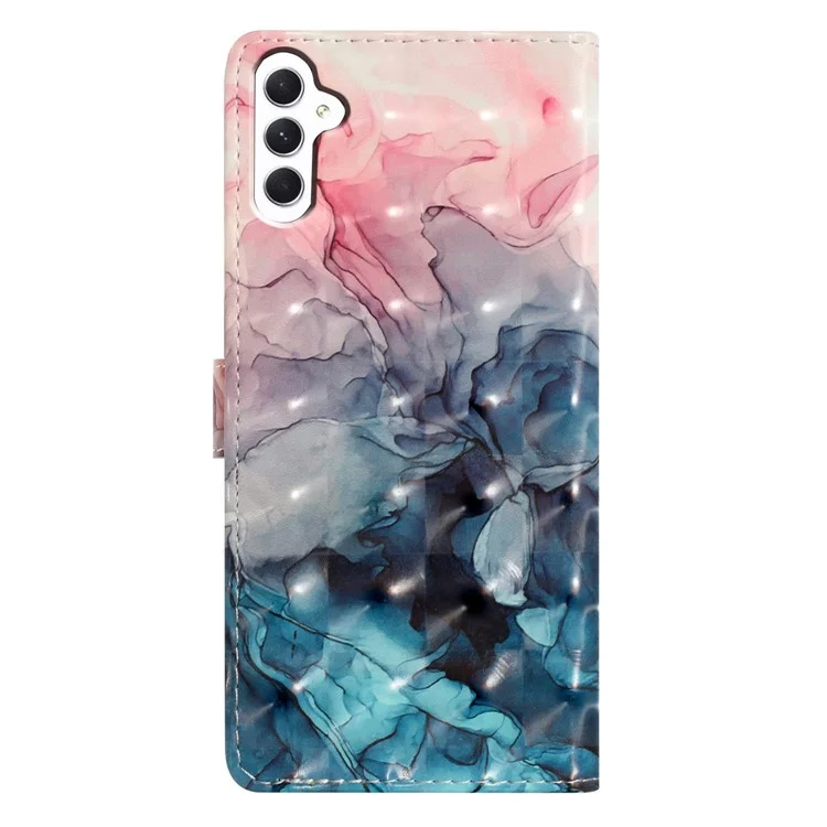Für Samsung Galaxy A56 5G Hülle PU-Leder Geldbörse Handyhülle 3D-Muster Druck - Rosa Blau Marmor
