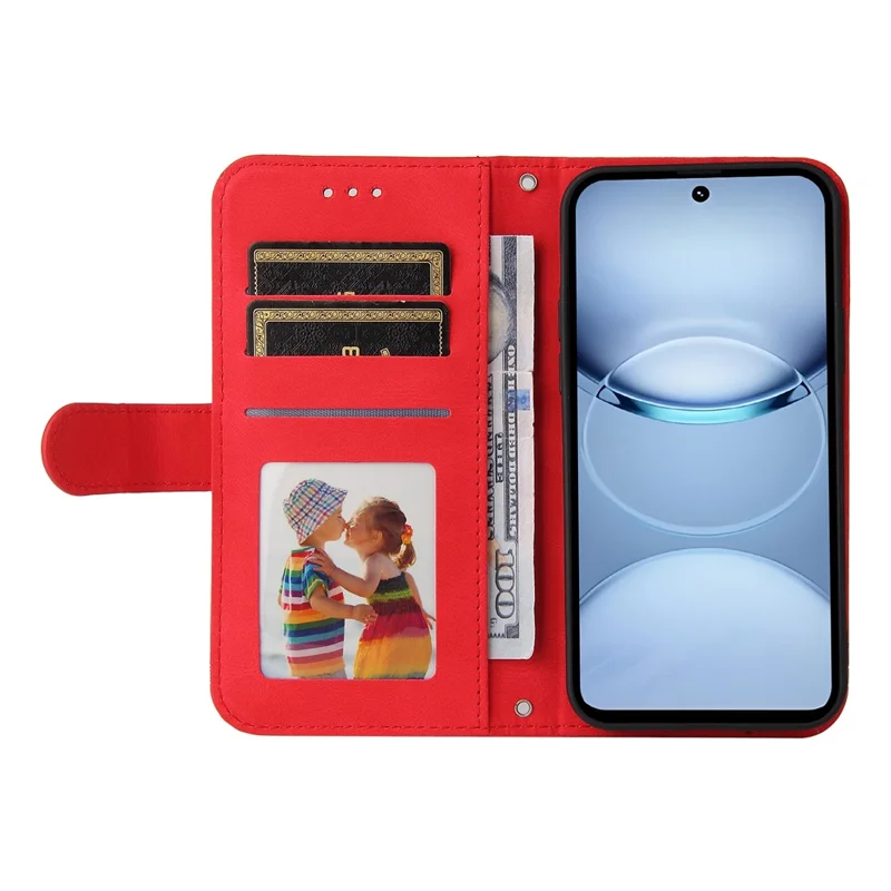 For TECNO Spark 30 5G / Pova 6 Neo 5G Leather Wallet Cases Skin Touch Phone Cover Stand with Strap - Red
