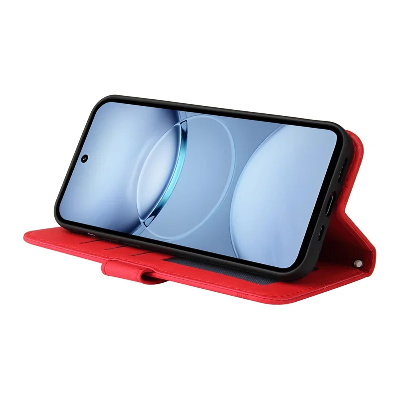 For TECNO Spark 30 5G / Pova 6 Neo 5G Leather Wallet Cases Skin Touch Phone Cover Stand with Strap - Red