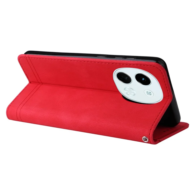 For TECNO Spark 30 5G / Pova 6 Neo 5G Leather Wallet Cases Skin Touch Phone Cover Stand with Strap - Red