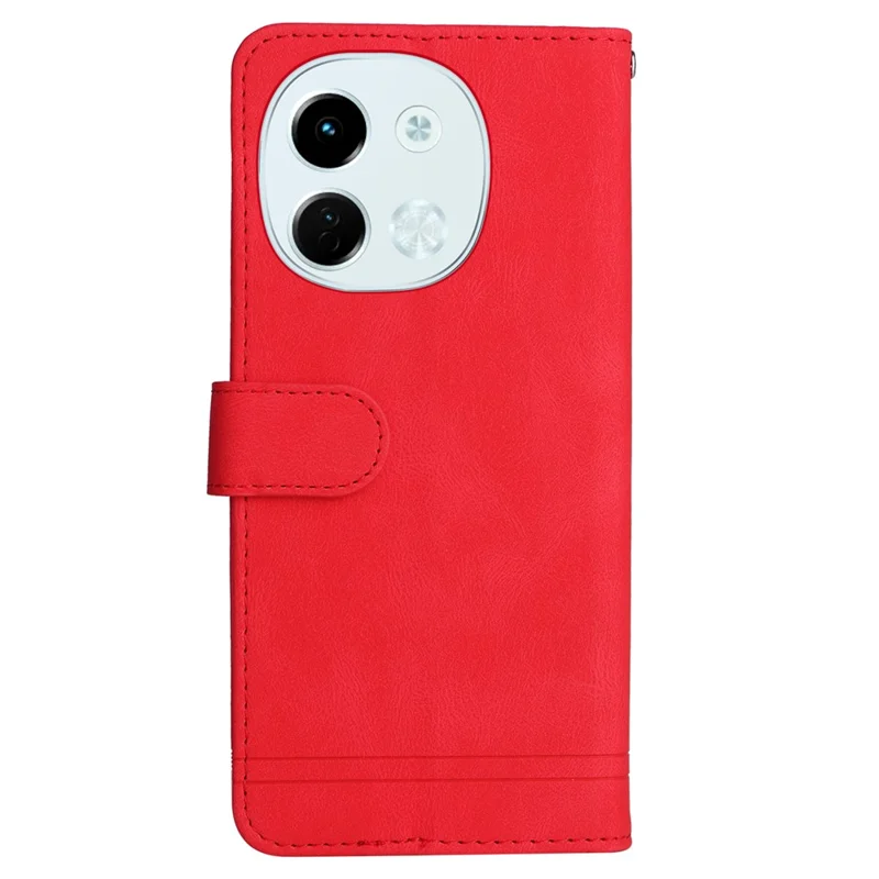 For TECNO Spark 30 5G / Pova 6 Neo 5G Leather Wallet Cases Skin Touch Phone Cover Stand with Strap - Red