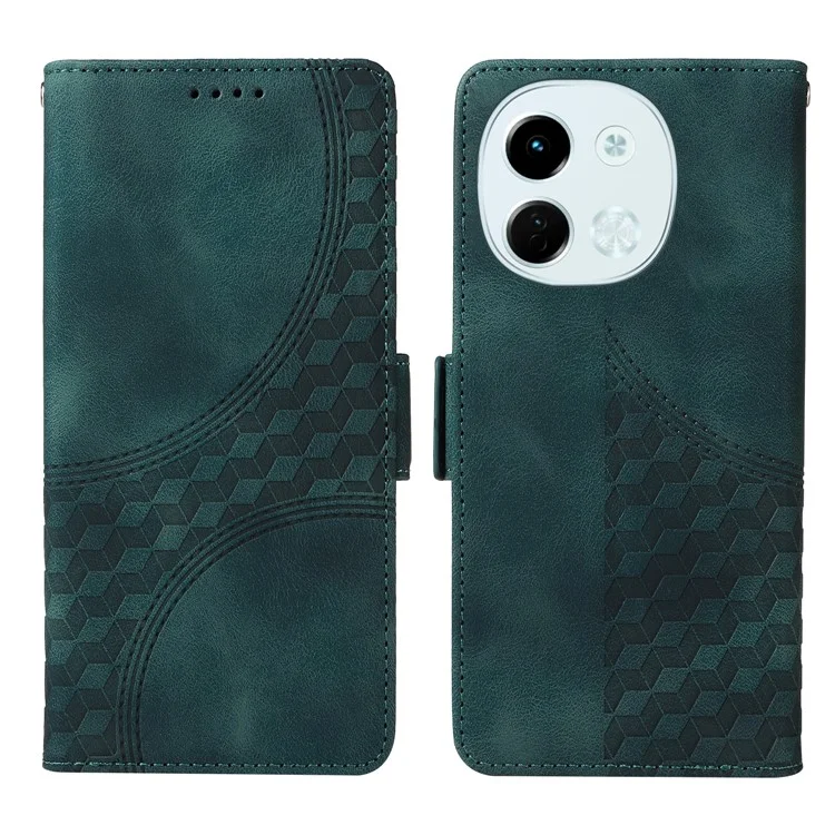 For TECNO Spark 30 5G / Pova 6 Neo 5G Case PU Leather Phone Cover Rhombus Starry Imprinted - Green