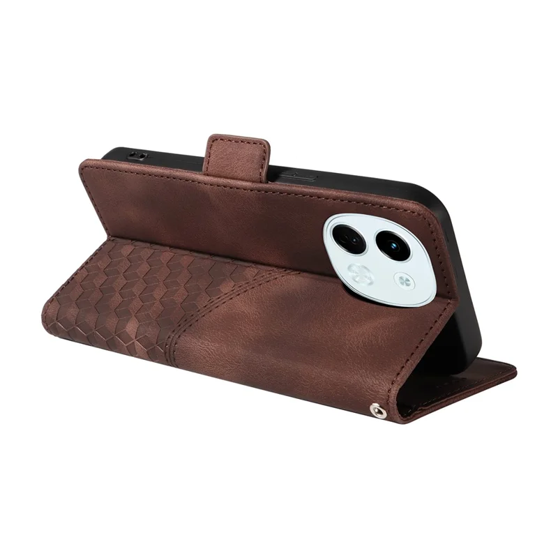 For TECNO Spark 30 5G / Pova 6 Neo 5G Case PU Leather Phone Cover Rhombus Starry Imprinted - Brown