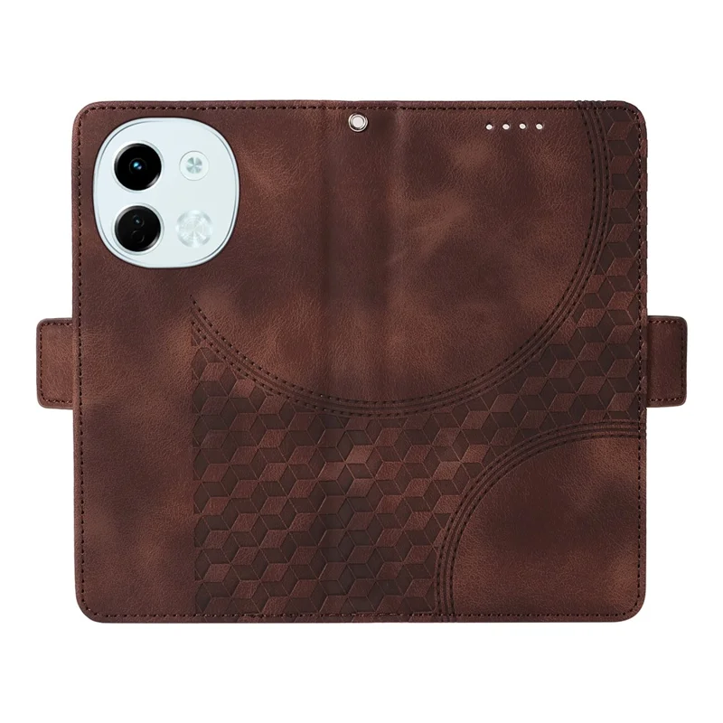 For TECNO Spark 30 5G / Pova 6 Neo 5G Case PU Leather Phone Cover Rhombus Starry Imprinted - Brown