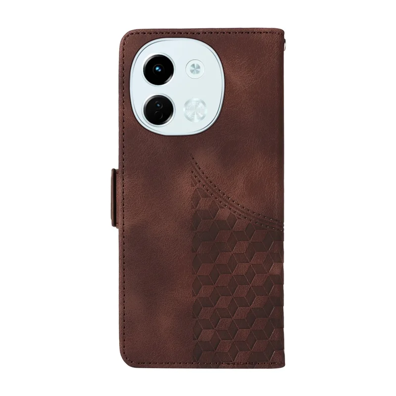 For TECNO Spark 30 5G / Pova 6 Neo 5G Case PU Leather Phone Cover Rhombus Starry Imprinted - Brown