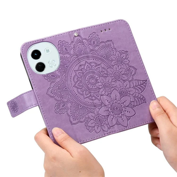 For TECNO Spark 30 5G / Pova 6 Neo 5G Case Floral Pattern PU Leather Wallet Stand Phone Cover - Purple